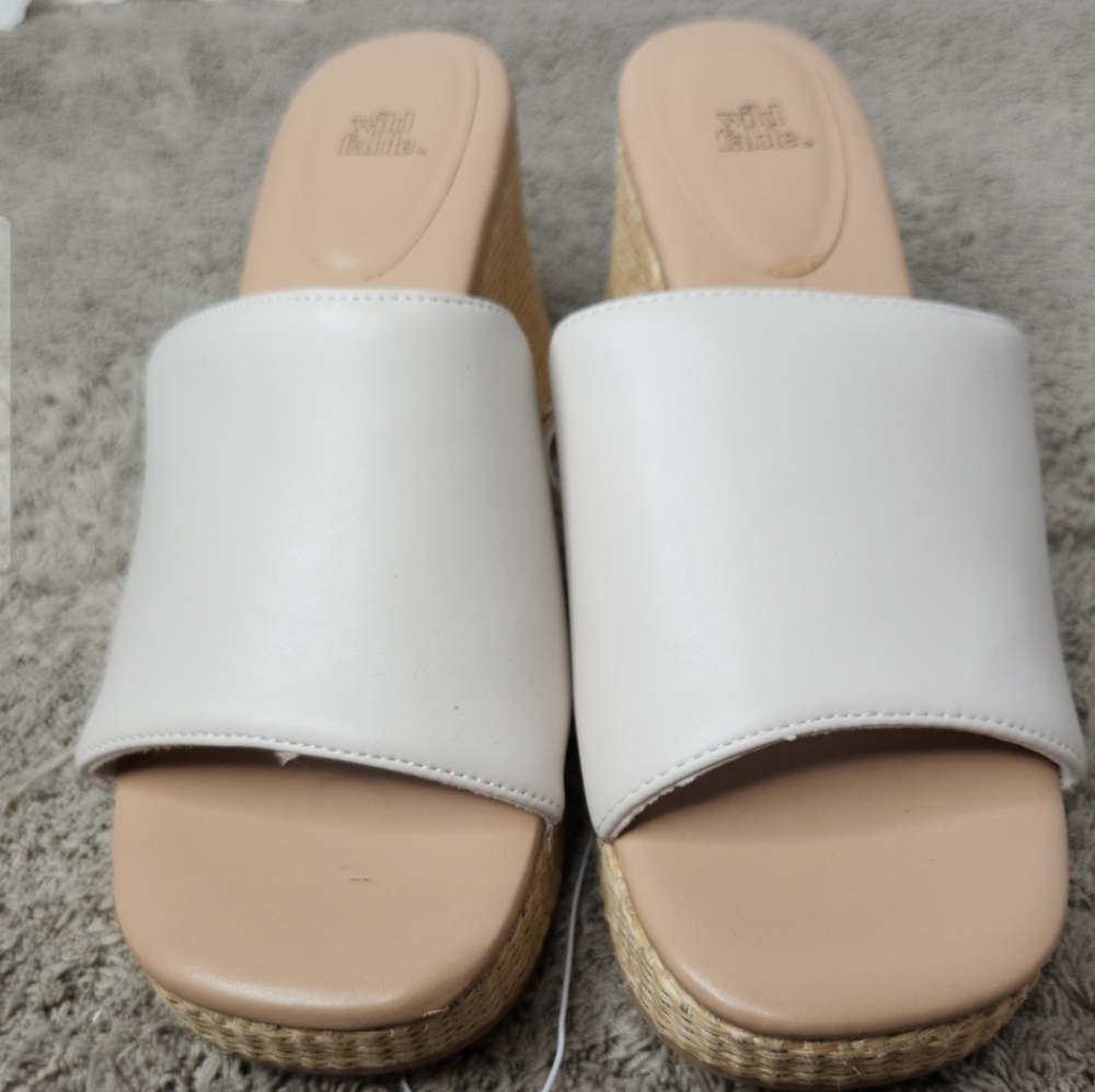 Women's White Slide Platform Sandals - 10 - Wild Fable